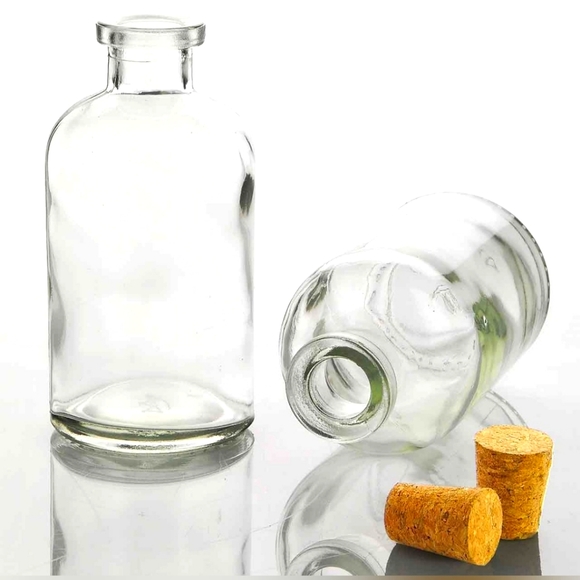 3 Apothecary Bottles with Cork Closure - LOT OF THREE - Picture 1 of 7